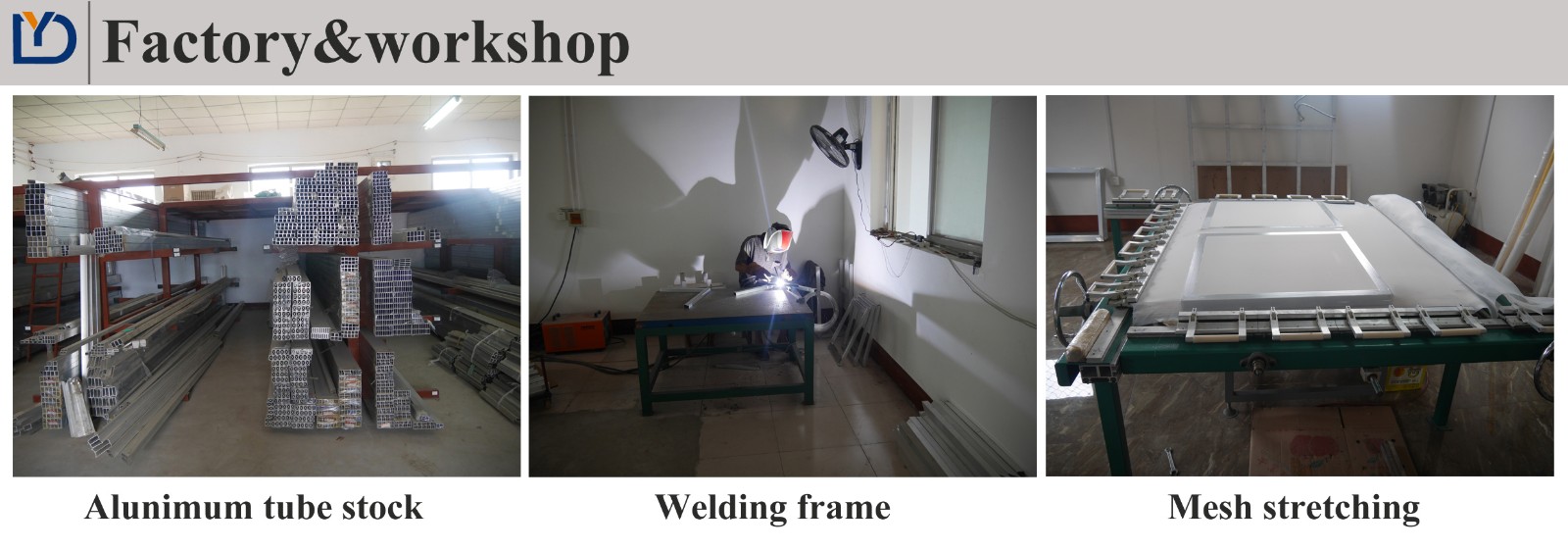 Aluminum frame for screen printing machine