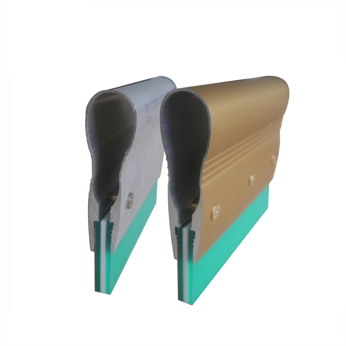 Triple durometer aluminum handle rubber squeegee